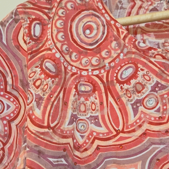 Style & Co Sport top. 2 layers. Pretty color. With rhinestones (crystal & pink) - Picture 2 of 7